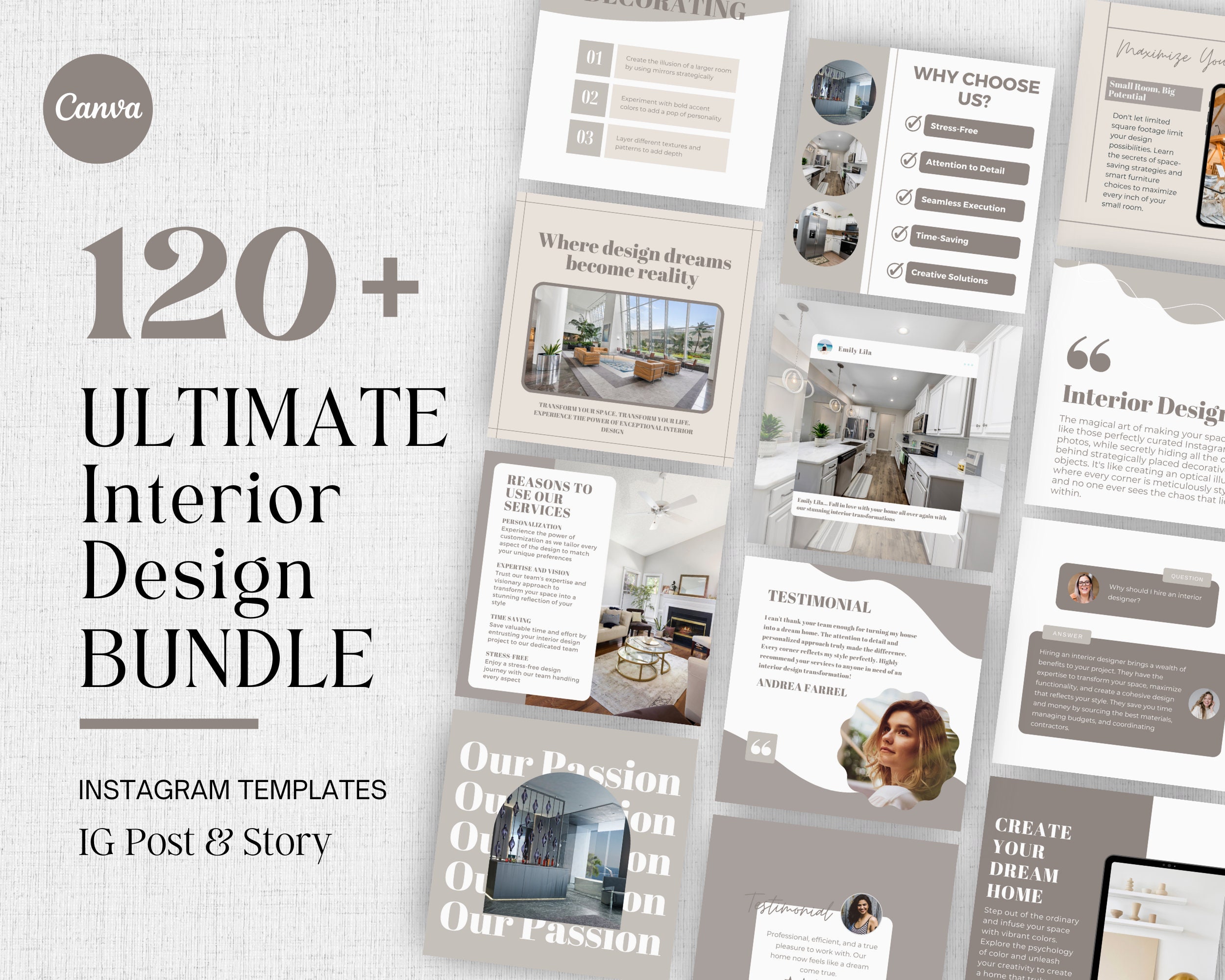 Interior Design Instagram Post Template, Social Media Marketing ...