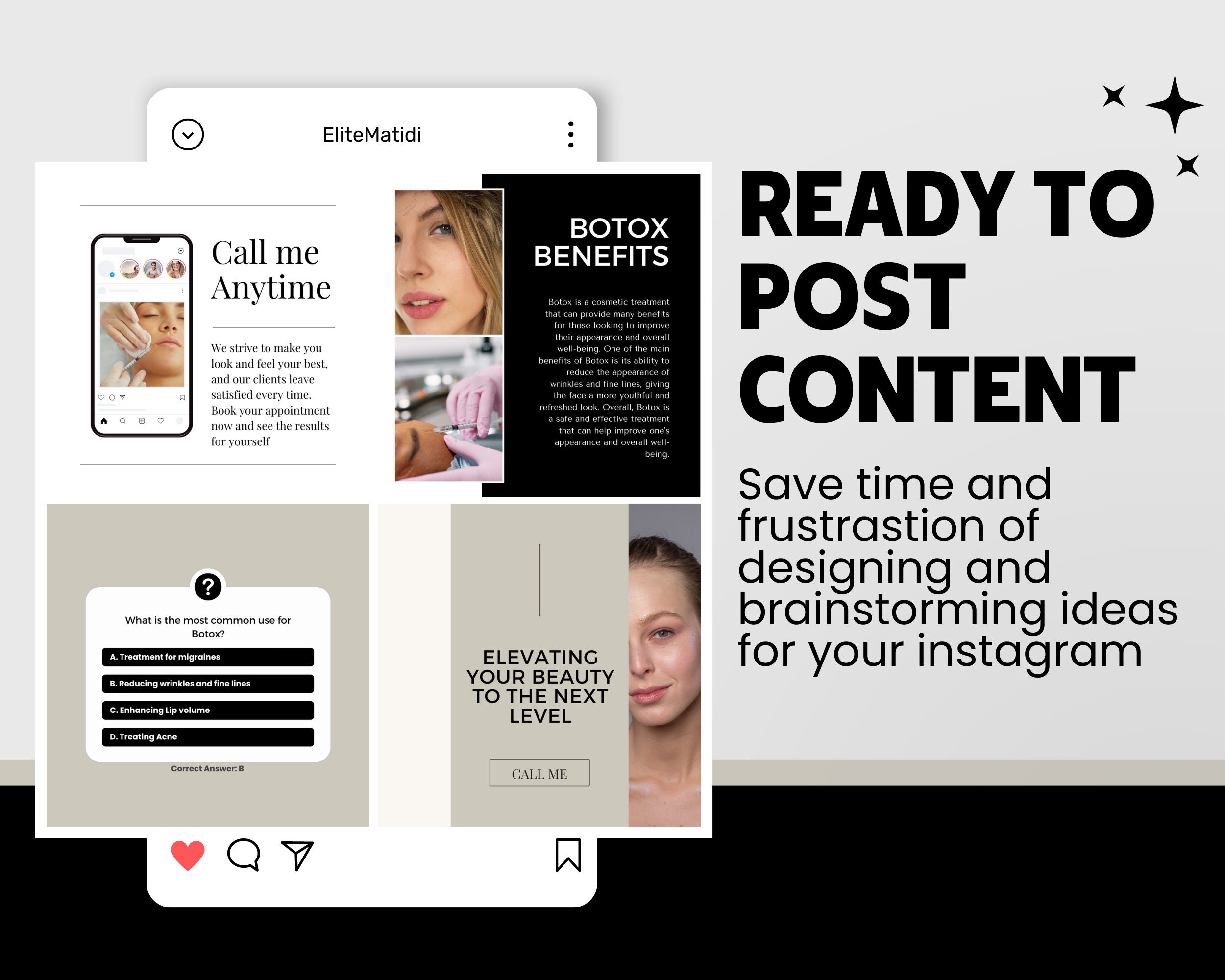 Nurse Injector Instagram Template, Editable Social Media Posts About ...