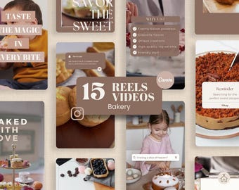 Rolki na Instagramie i filmy TikTok z piekarni: treści marketingowe w mediach społecznościowych (można edytować w Canva)