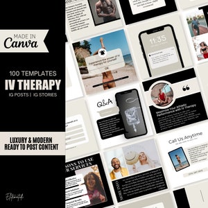 IV Therapy Instagram Post Template, Social Media Marketing for IV Hydration, Editable IV Drip Marketing Template, Iv Therapy Template