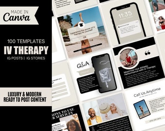 IV Therapy Instagram Post Template, Social Media Marketing for IV Hydration, Editable IV Drip Marketing Template, Iv Therapy Template