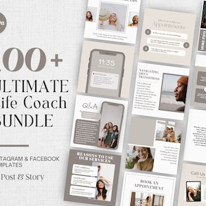 Life Coach Instagram Post Template,  Editable Social Media Posts for Wellness Coach, Life Coaching Marketing, Ready To Post