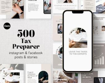 Tax Prep Social Media Templates: Editable Instagram & Facebook Posts (Digital Download