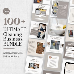 Cleaning Business Instagram Post Template, Editable Social Media Posts for Professional Cleaner, Cleaning Service Marketing, Ready to Post