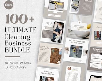 Cleaning Business Instagram Post Template, Editable Social Media Posts for Professional Cleaner, Cleaning Service Marketing, Ready to Post