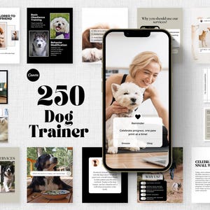 犬のトレーニング用ソーシャルメディアテンプレート：InstagramとFacebook（Canvaで編集可能）