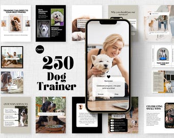 Dog Training Social Media Templates: Instagram & Facebook (Editable in Canva)