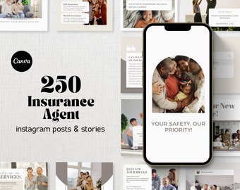 Insurance Agent Social Media Templates: Instagram & Facebook Posts (Canva)
