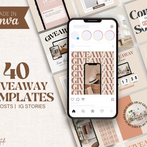 Instagram Giveaway Template, Giveaway Instagram, Instagram Giveaway Rules, Insta Posts, Engagement Booster, Small Business IG, Canva Insta