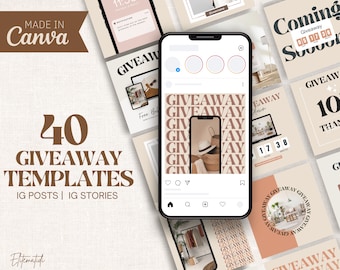 Instagram Giveaway Template, Giveaway Instagram, Instagram Giveaway Rules, Insta Posts, Engagement Booster, Small Business IG, Canva Insta