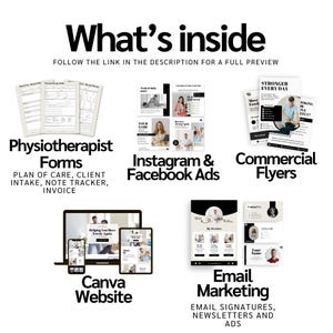 Physiotherapy Bundle: Social Media Templates, Flyers, Business Cards, Website, Reels (Editable Bundle for a Physiotherapist) image 4