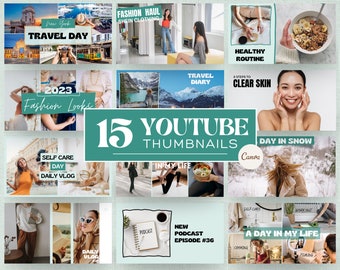 Youtube Thumbnails Bundle, Youtube Thumbnail Template, Youtube Branding Kit, Youtube Template Canva, Youtube Brand Kit, Youtube Channel Kit