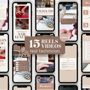Nail Tech Reels Video Templates, Editable Instagram Template for Nail Technician, Nail Artist Social Media Marketing Content