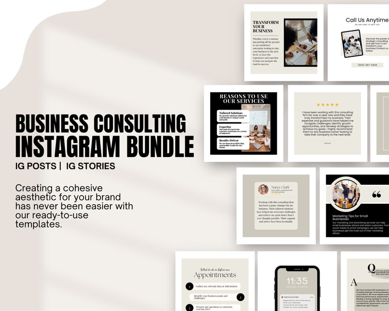 Editable Business Coach Instagram Post Template, Social Media Posts for ...