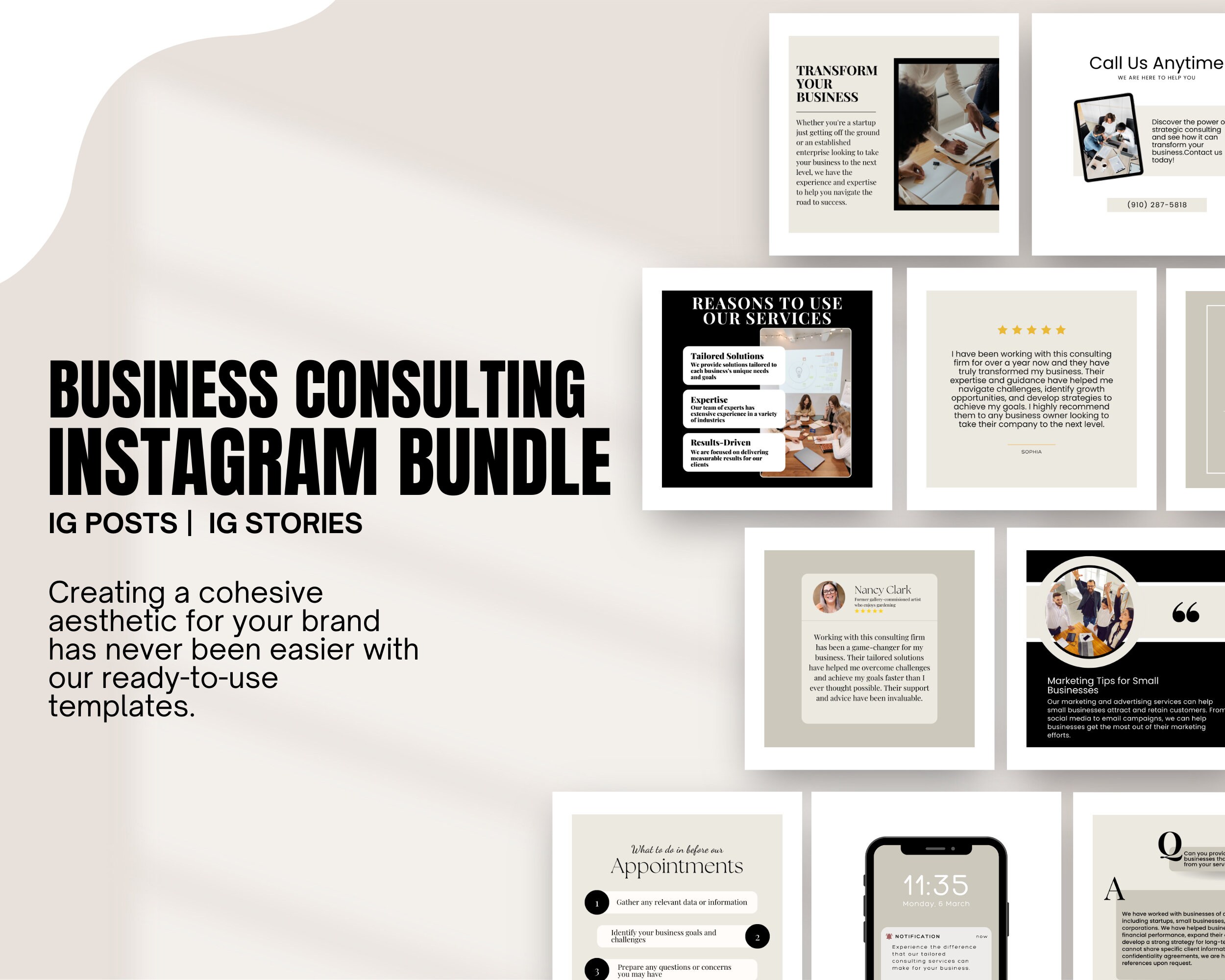Editable Business Coach Instagram Post Template, Social Media Posts for ...