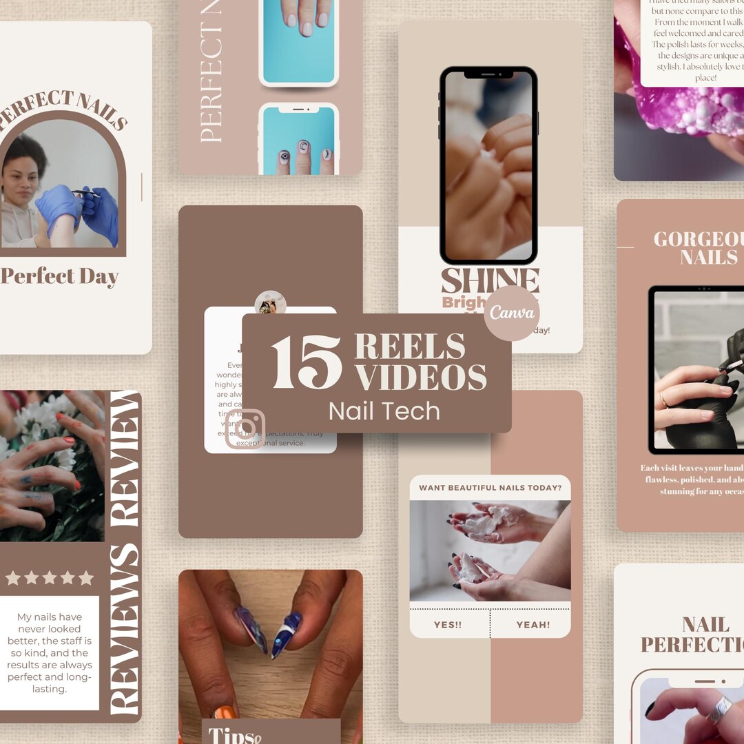 Nail Tech Instagram Reels and Tiktok Templates: Social Media Videos for a Nail Technician ...