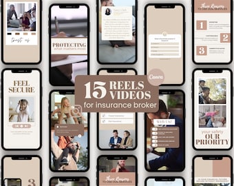 Insurance Broker Reels Video Templates, Editable Instagram Template for Insurance Agent, Life Insurance Agency Social Media Marketing