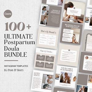 Postpartum Doula Instagram Post Template, Editable Social Media Posts for Birth Worker, Birth Doula Facebook Marketing