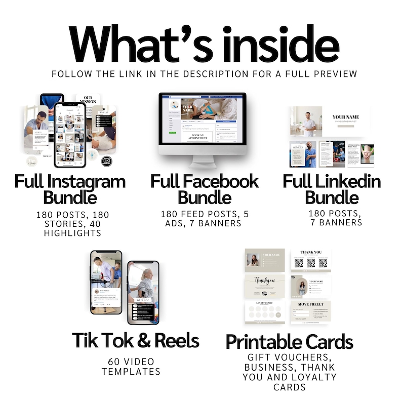 Physiotherapy Bundle: Social Media Templates, Flyers, Business Cards, Website, Reels (Editable Bundle for a Physiotherapist) image 3