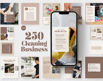 Cleaning Business Instagram & Facebook Templates: Editable Social Media Posts and Stories (Canva Templates)