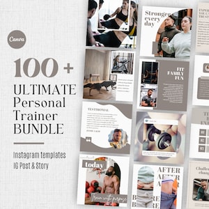 Personal Trainer Instagram Post Template, bearbeitbares Gym Coach Marketing, Social Media Marketing Template für Fitness Coach, Ready to Post