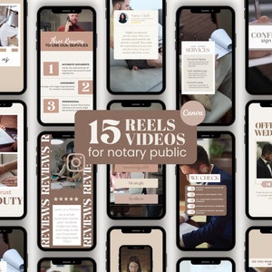 Notary Reels Video Templates, Notary Signing Agent, Notary Instagram Template, Notary Marketing, Notary Business Reels, Notar Public Canva