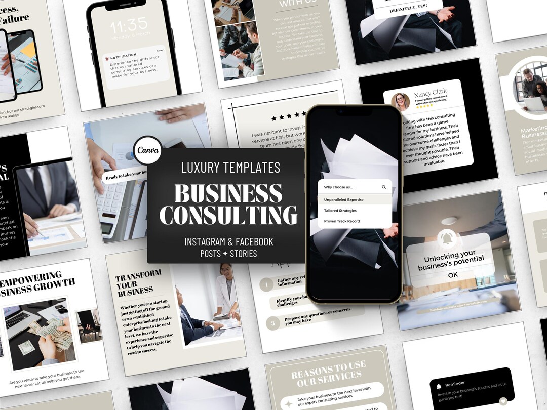 Editable Business Coach Instagram Post Template, Social Media Posts for ...