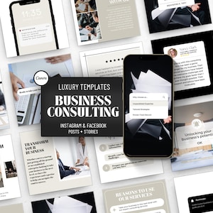 Bewerkbare Instagram-postsjabloon voor bedrijfscoach, socialmediaposts voor zakelijk advies, bedrijfsontwikkelingsmarketing, klaar om te posten