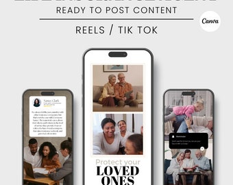 Levensverzekeringsagent Instagram-reels en TikTok-video's: socialemediasjablonen (bewerkbaar in Canva)
