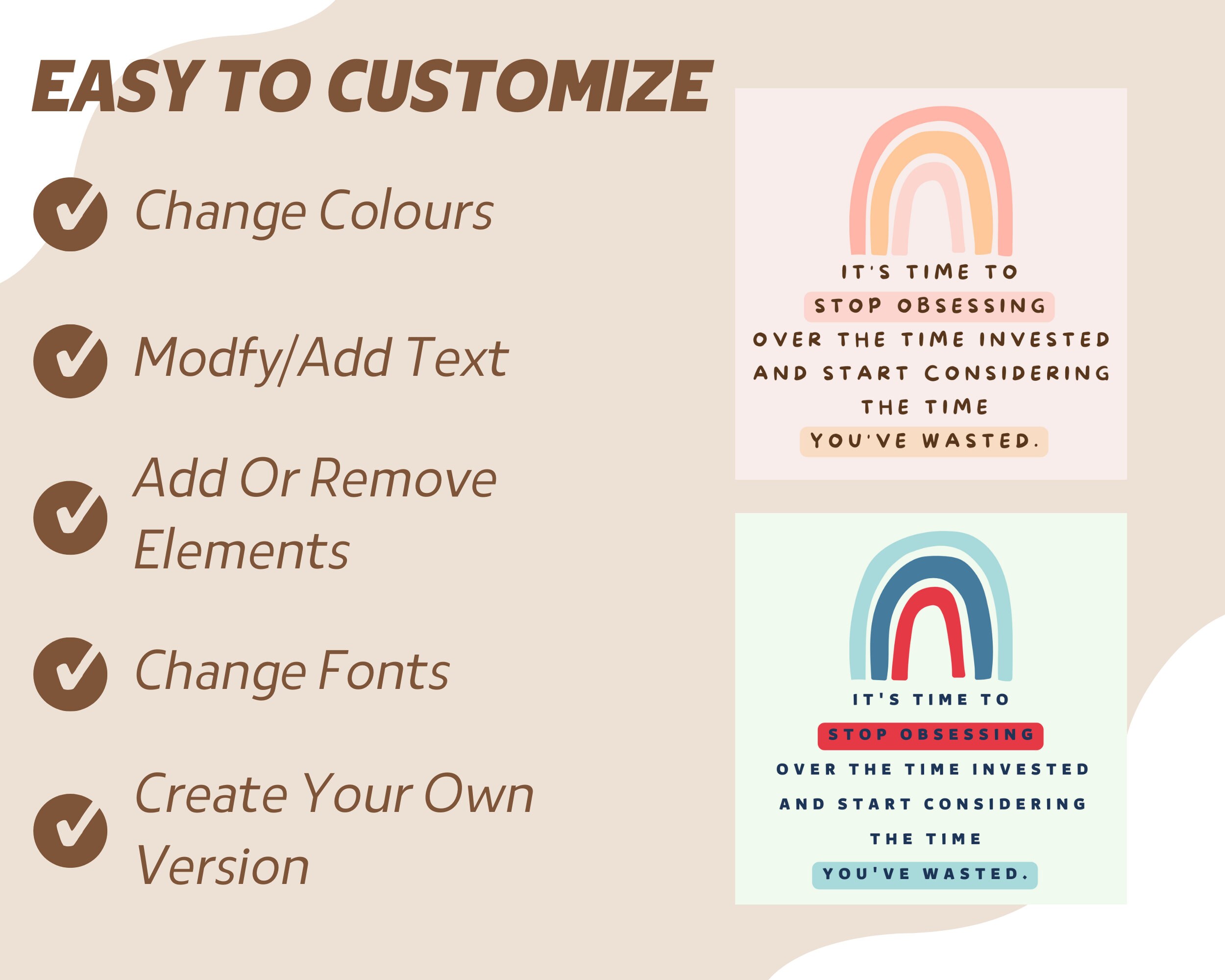 Mental Health Instagram Template Canva | Wellness Coach Instagram Posts ...