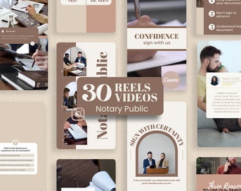 Notary Instagram Reels & TikTok Videos: Editable Social Media Video Templates for a Notary Public