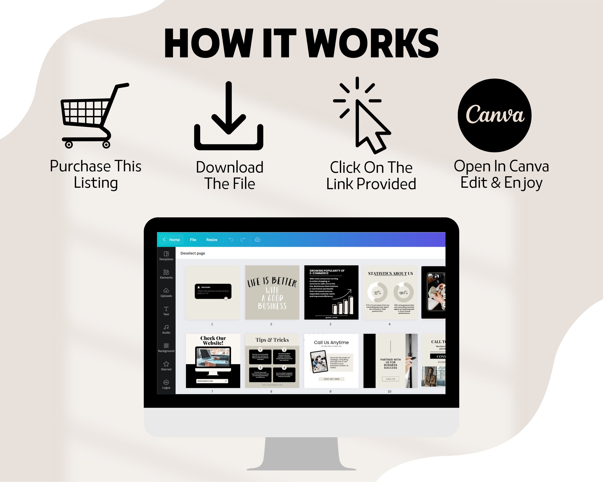 Editable Business Coach Instagram Post Template, Social Media Posts for ...