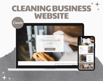Cleaning Business Website, Canva Website Template for Cleaning Company, Cleaning Services Marketing Landing Page, Cleaning Business Brand
