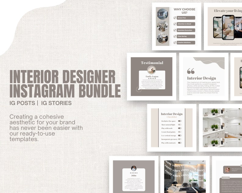Interior Design Instagram Post Template, Social Media Marketing ...