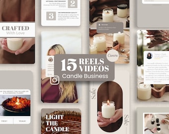 Candle Business Instagram Reels Video Templates, Editable Social Media Videos for Candle Maker, Candle Shop Marketing, Scented Candle Bundle