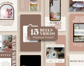 Financial Coach Instagram Reels & TikTok Templates, Aesthetic Social Media Videos for Finance Coach (Editable Content in Canva)