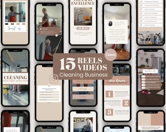 Cleaning Business Reel Video Template, Editable Social Media Reels for Professional Cleaner, Cleaning Service Marketing, Ready to Post