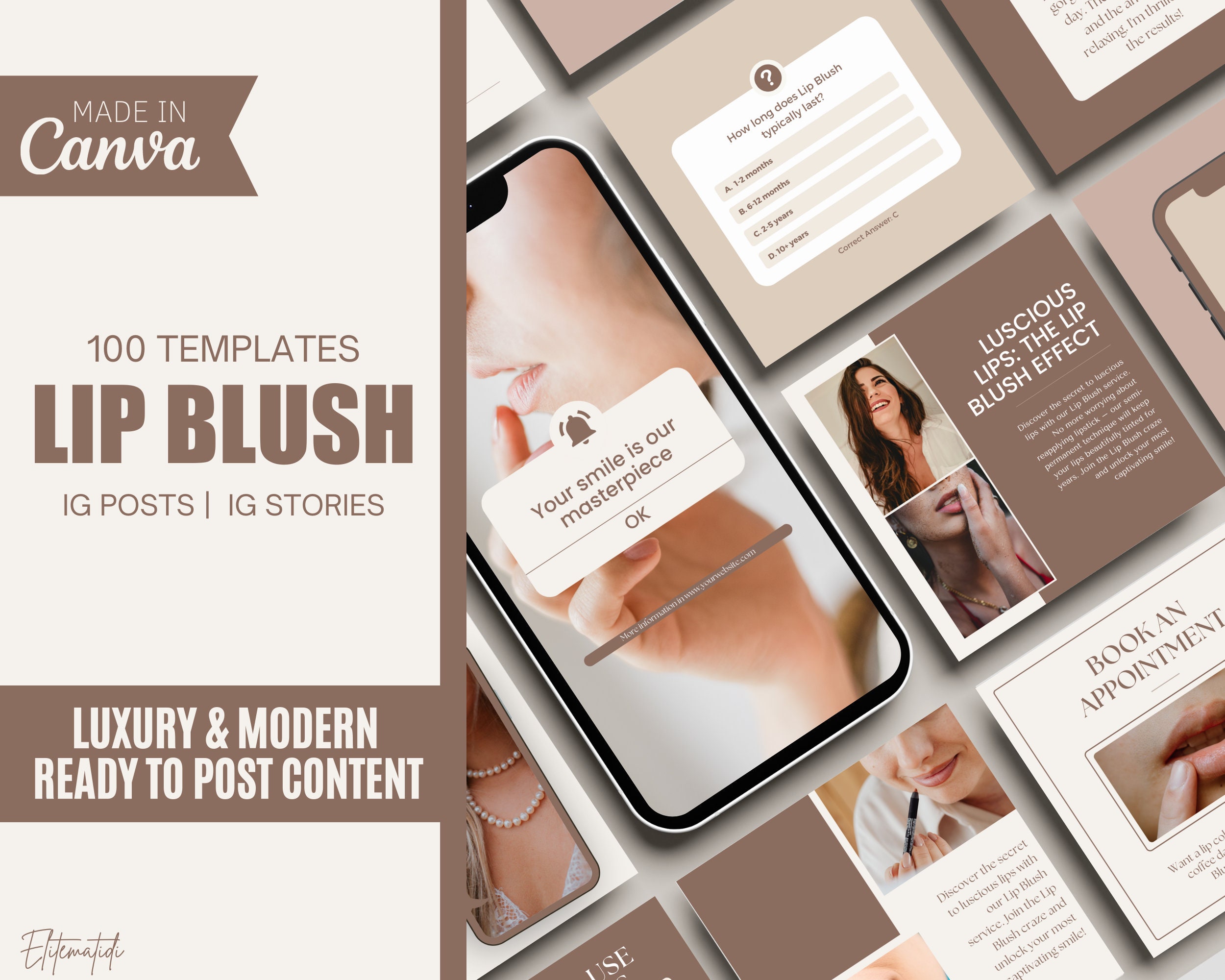 Lip Blush Instagram Templates Editable Social Media Posts for - Etsy