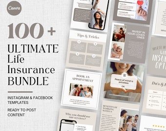 Life Insurance Instagram Post Template, Social Media Marketing Template for Life Insurance Agent, Editable Insurance Marketing Template