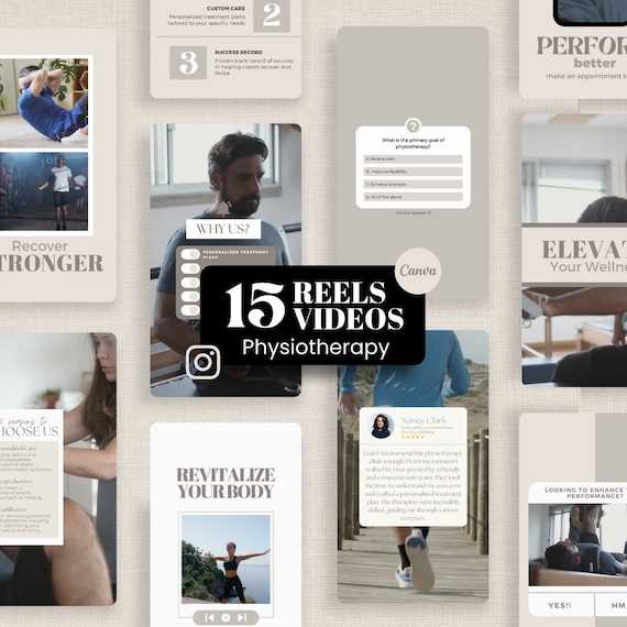 Physiotherapy Reels: Instagram and TikTok Video Templates for a Physiotherapist (Editable Social Media Content)