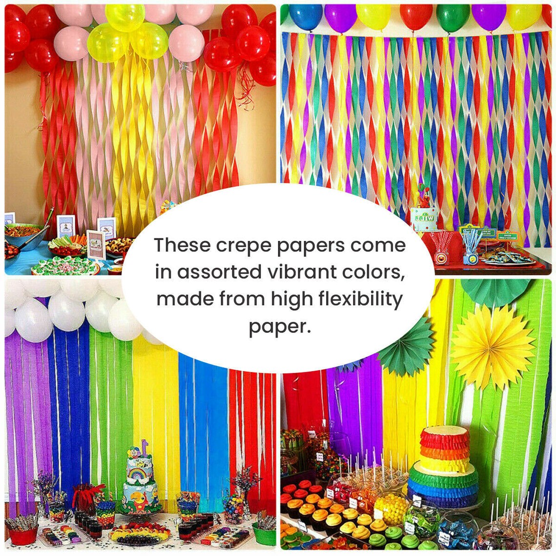 2x crepe streamer 12 paper rolls birthday decoration party Etsy