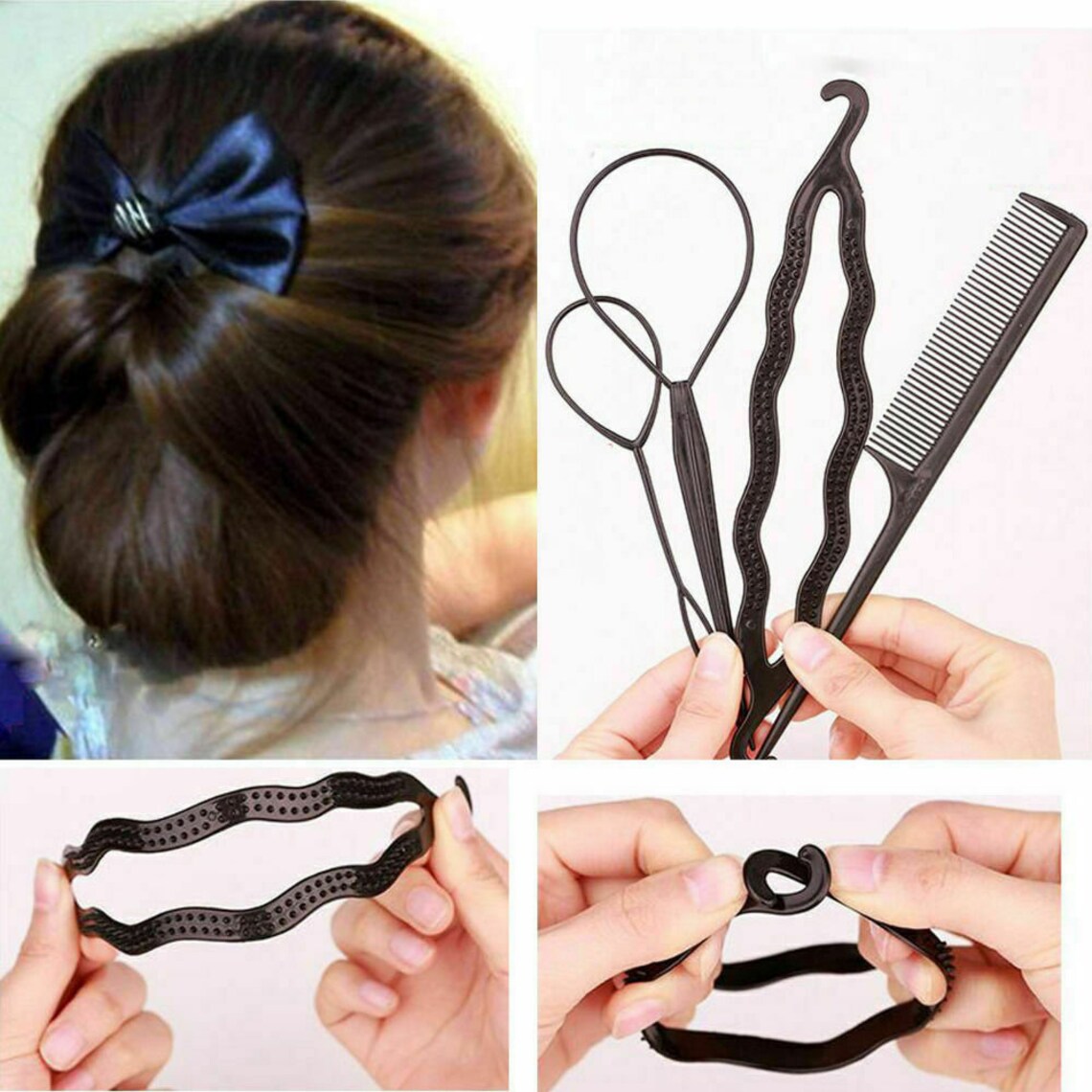 4pcs hair braid ponytail maker styling tool loop/bun maker Etsy