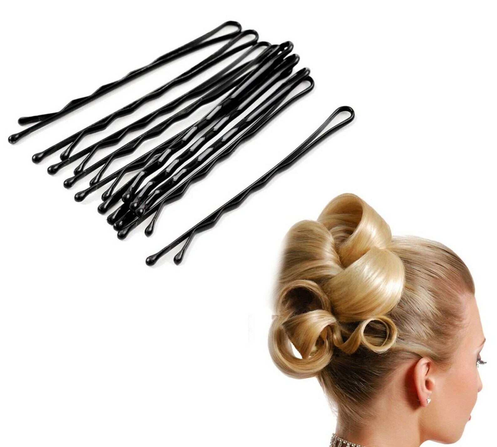 50 Black Bobby Pins Hair Grips Hairdressing Salon Styling Etsy