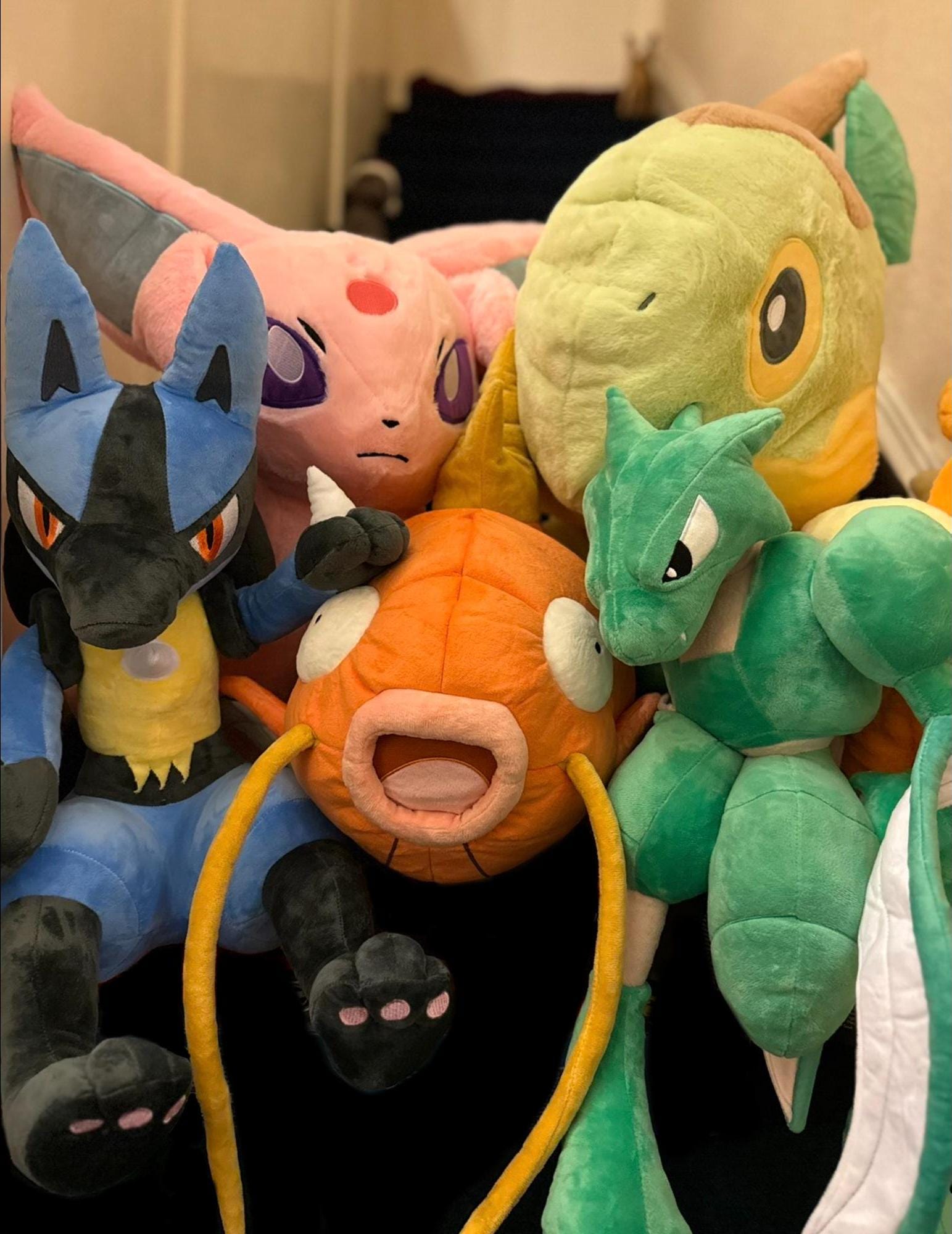 Giant Creature Plushies – Lucario, Magikarp, Espeon, Flareon & More | Inspired by Pokémon | Premium Handmade Gift