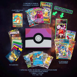 Coffret de collection Pokémon ultime - Coffret de visages personnalisés avec des cartes rares, des boosters et des pochettes !