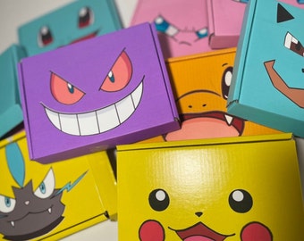 Gengar, Jigglypuff, Charmander, Charizard, Pikachu, Eevee, Mew  TCG Soda Surprise Gift Box Bundle