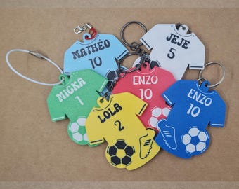 Personalized Soccer Jersey Keychain – First Name, Number & Color | Soccer Fan Gift