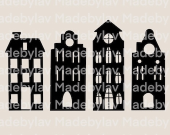 Dutch Houses House Holland Plotter File SVG PNG JPG Cricut Brother Canvas Silhouette Download Plotter File Home