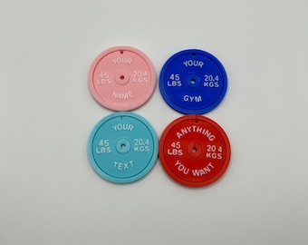 Double Sided Personalized Gym Weight Plate Keychain