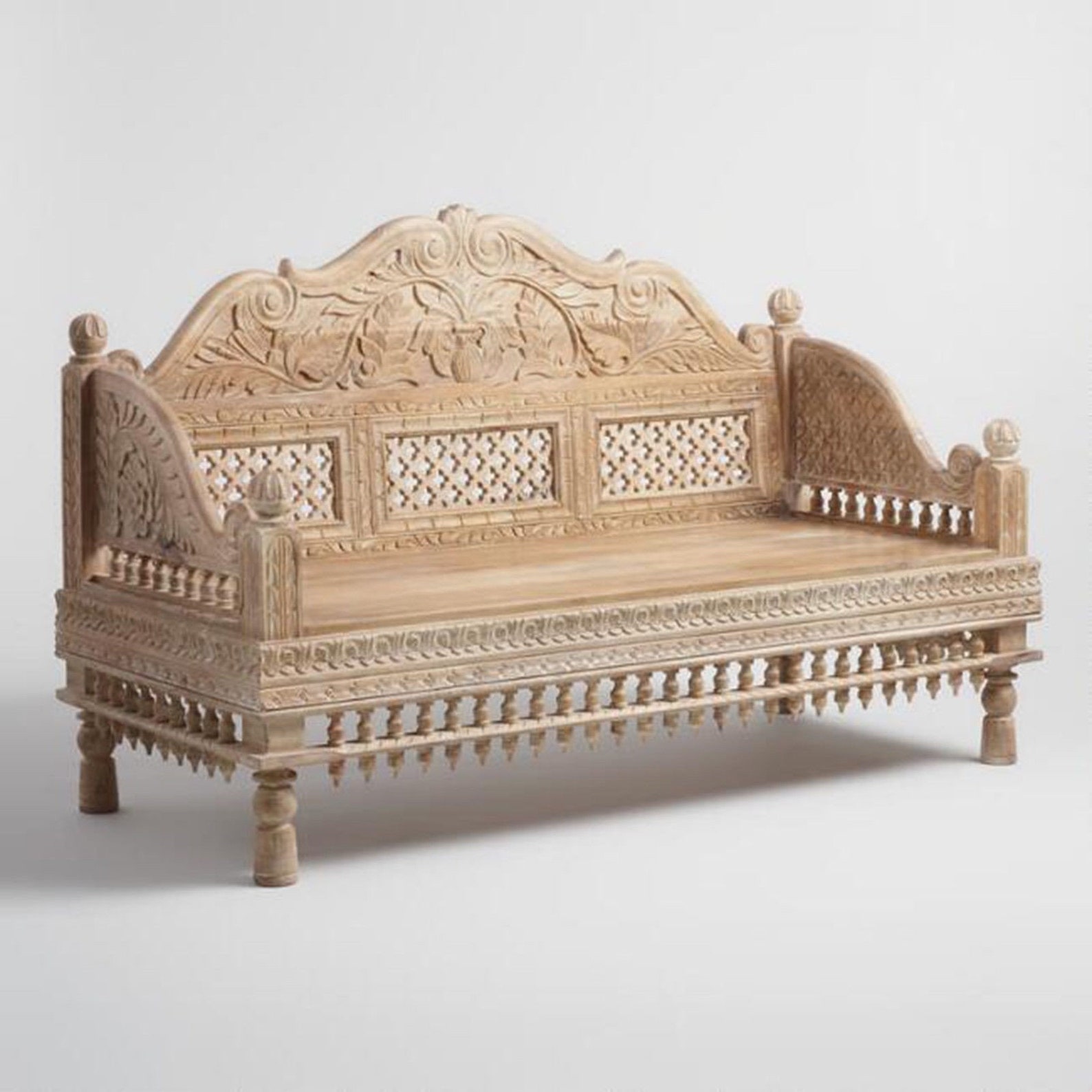 Hand Carved Peacock Daybed Etsy